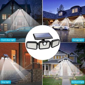 3 in 1 Three Head Solar Sensor Moving Light